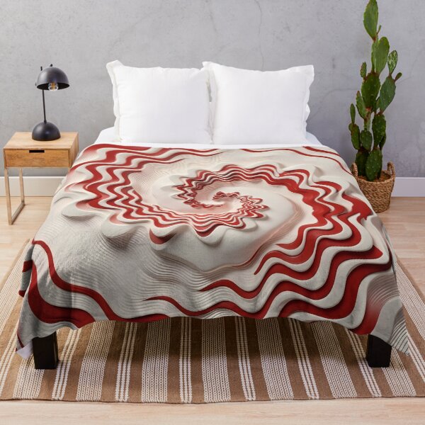 Item preview, Red and White Ruffled Swirls designed and sold by Vicky Brago-Mitchell®.