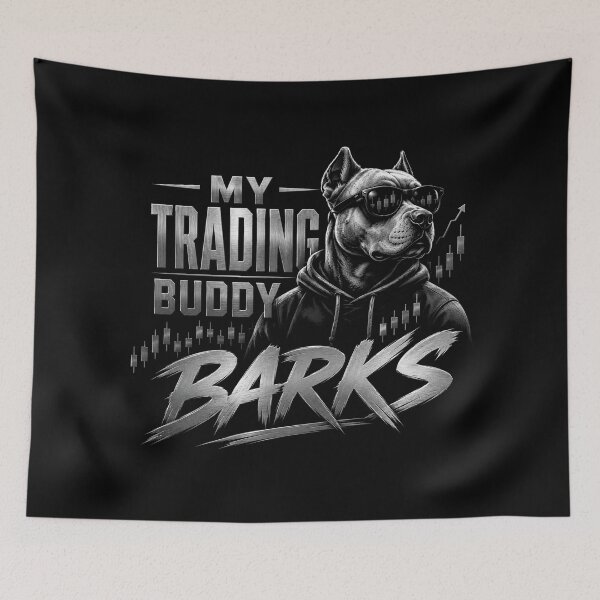 Item preview, My Trading Buddy Barks Funny Dog Trader Design designed and sold by PipForgeStudio .