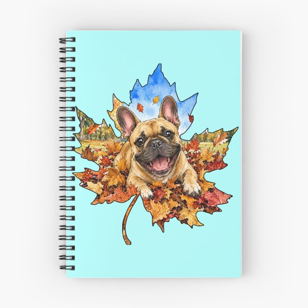 Item preview, Fall French Bulldog Playing In Autumn Leaves designed and sold by Lion and Lamb Design.