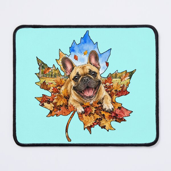 Item preview, Fall French Bulldog Playing In Autumn Leaves designed and sold by Lion and Lamb Design.