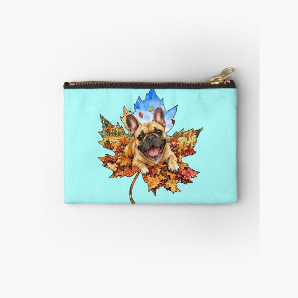 Item preview, Fall French Bulldog Playing In Autumn Leaves designed and sold by Lion and Lamb Design.