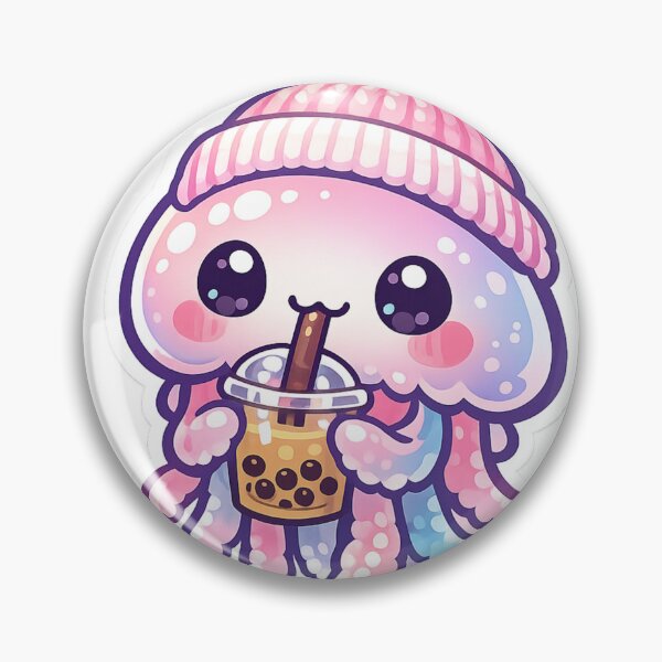Item preview, Boba Tea Jellyfish Sticker – Kawaii Cozy Winter Art designed and sold by SoftSproutstu.