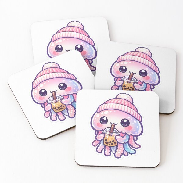 Item preview, Boba Tea Jellyfish Sticker – Kawaii Cozy Winter Art designed and sold by SoftSproutstu.