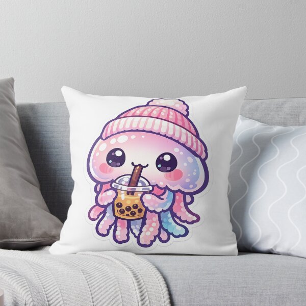 Item preview, Boba Tea Jellyfish Sticker – Kawaii Cozy Winter Art designed and sold by SoftSproutstu.
