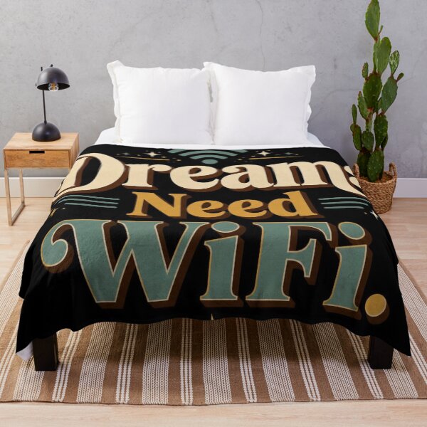 Item preview, Dreams Need WiFi. | Retro Digital Nomad Typography Design designed and sold by Irene Catchmind.