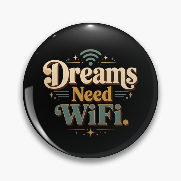 Item preview, Dreams Need WiFi. | Retro Digital Nomad Typography Design designed and sold by Irene Catchmind.