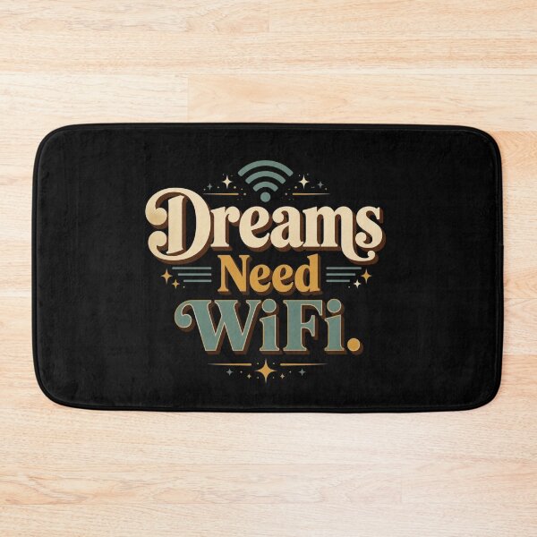 Item preview, Dreams Need WiFi. | Retro Digital Nomad Typography Design designed and sold by Irene Catchmind.