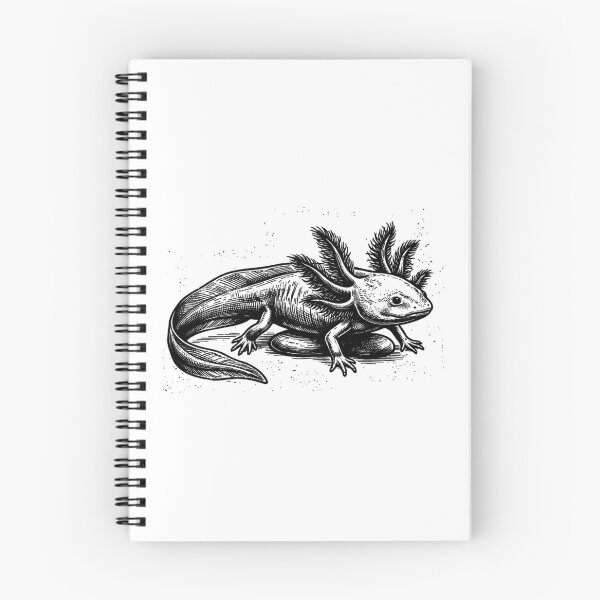 Item preview, Vintage Woodcut Axolotl Illustration designed and sold by DuckOddity.