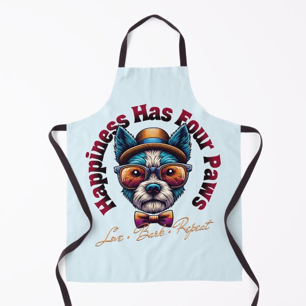 Item preview, Happiness Has Four Paws Funny Dog Lover Retro Vintage Puppy Design designed and sold by Sachie's Studio.