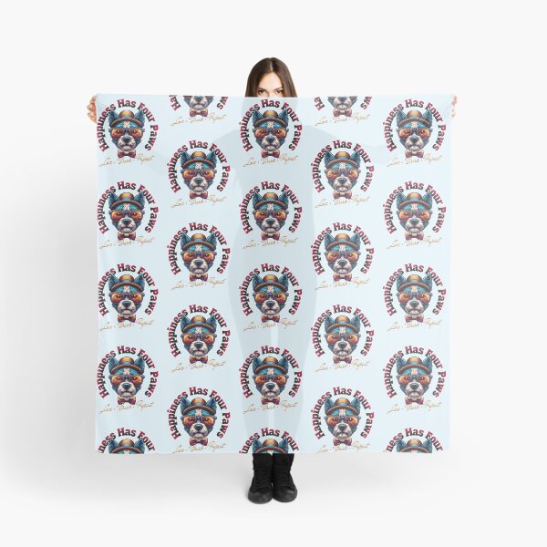 Item preview, Happiness Has Four Paws Funny Dog Lover Retro Vintage Puppy Design designed and sold by Sachie's Studio.