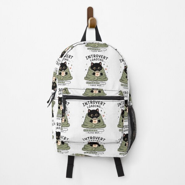 Item preview, Introvert Loading Black Cat with Coffee | Cute Cozy Cat | Kawaii Student Gift | Cat Lover Design designed and sold by 1234saad.