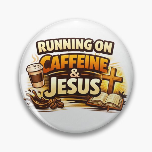 Item preview, Running on Caffeine & Jesus – Christian Coffee Humor Design designed and sold by MastersDesignNk.