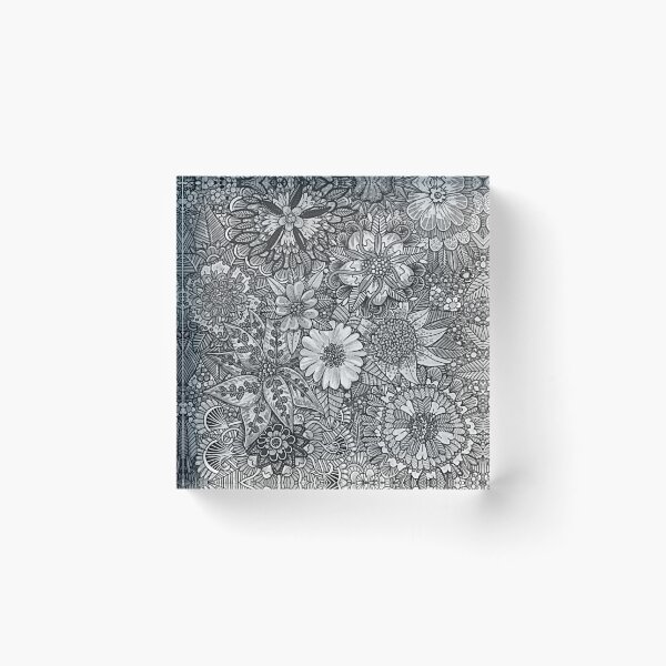 Item preview, Floral design work - black and white designed and sold by Charlotte Weaver.