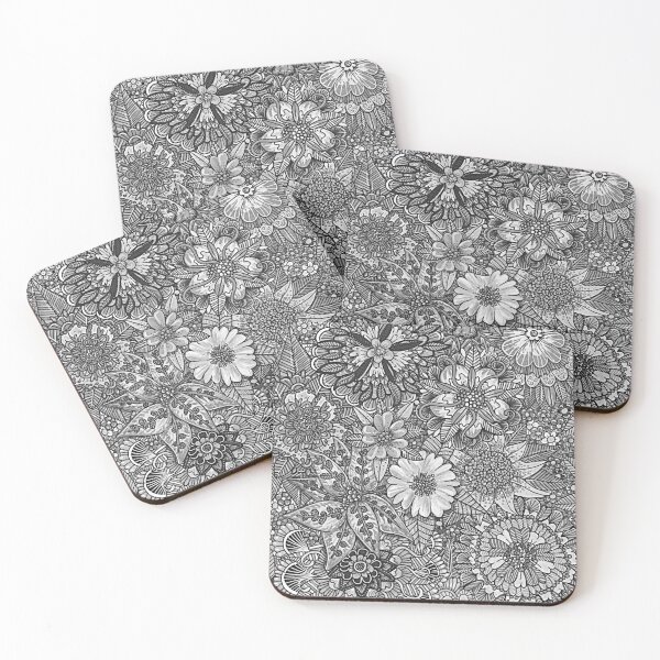 Item preview, Floral design work - black and white designed and sold by Charlotte Weaver.