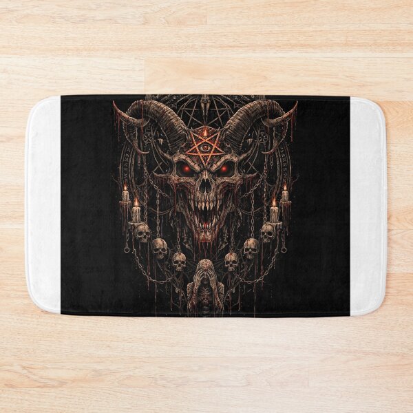 Item preview, Infernal Skull Ritual – Demonic Horned Occult Horror Art designed and sold by PghArt.
