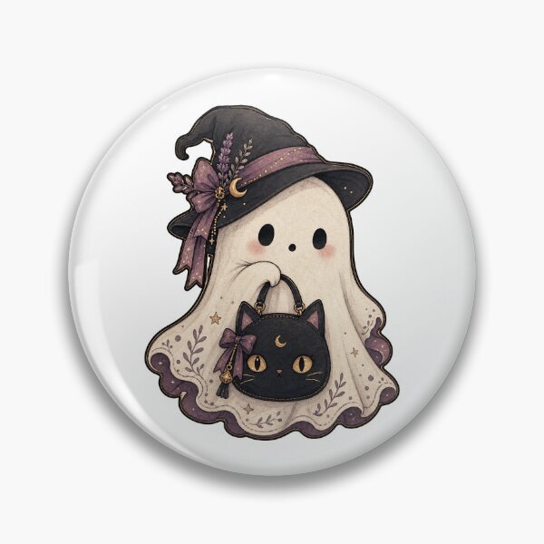 Item preview, Tiny Ghost with Black Cat Handbag designed and sold by The-Art-of-D.