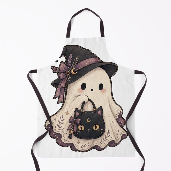 Item preview, Tiny Ghost with Black Cat Handbag designed and sold by The-Art-of-D.