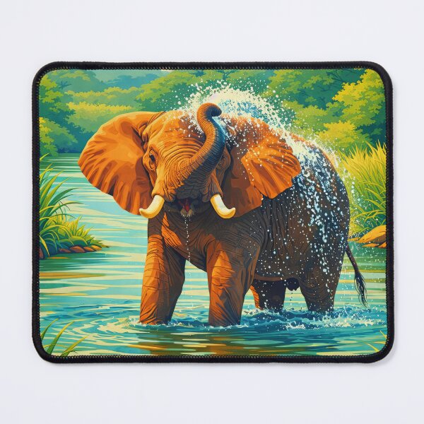 Item preview, African Elephant Retro Style Digital Animal Art designed and sold by kakarikihill.