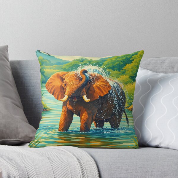 Item preview, African Elephant Retro Style Digital Animal Art designed and sold by kakarikihill.