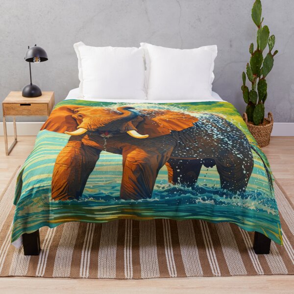 Item preview, African Elephant Retro Style Digital Animal Art designed and sold by kakarikihill.