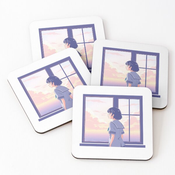 Item preview, Chica en la ventana, puesta de sol en el mar designed and sold by T-domain.