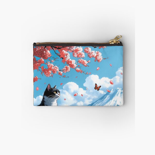 Item preview, Cat Japanese Landscape Cherry Blossom Fuji Village Butterfly designed and sold by juniorcastros.