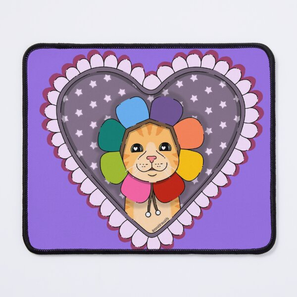 Item preview, Cute Orange Cat with Rainbow Flower Collar in Heart designed and sold by LucasArtVector.
