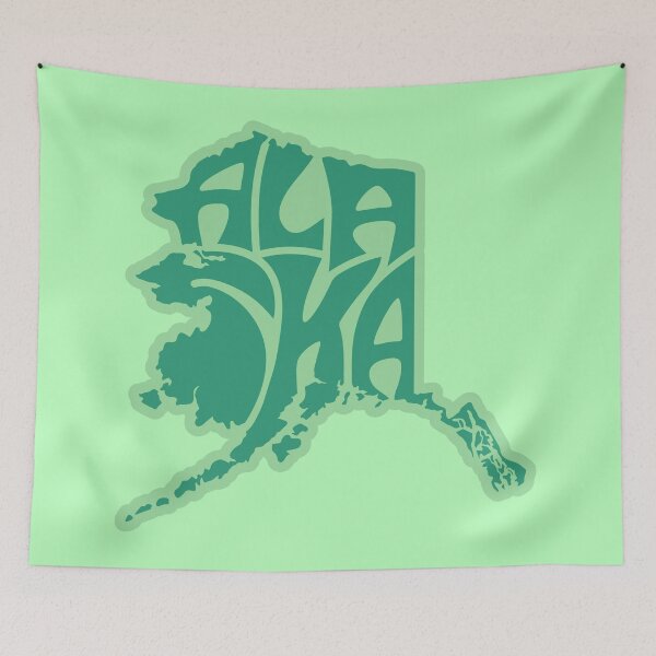 Item preview, Alaska inside of an Alaska map in green designed and sold by AlaskaExtreme.