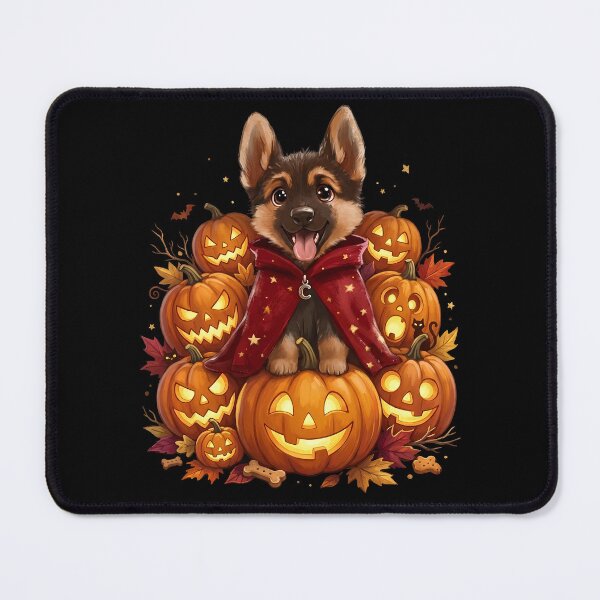 Item preview, Cute German Shepherd Puppy Csipesz with Halloween Pumpkins designed and sold by SilentFlower.