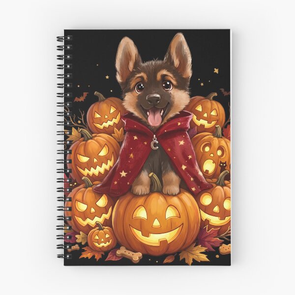 Item preview, Cute German Shepherd Puppy Csipesz with Halloween Pumpkins designed and sold by SilentFlower.