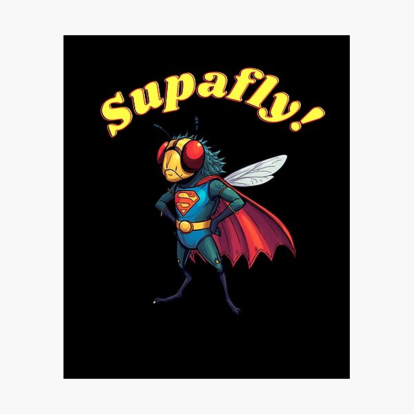 Item preview, Supafly the Superhero Housefly - Funny Insect Lover Graphic for T-Shirts & Stickers designed and sold by SpokeBender.