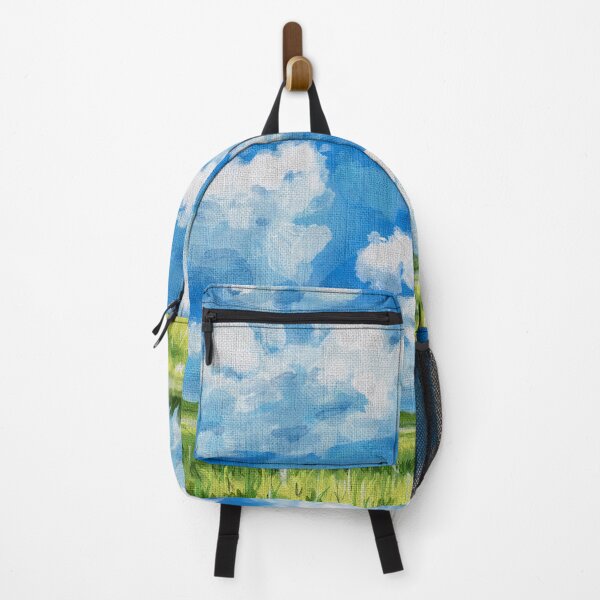 Item preview, Aesthetic Summer Sky and Green Meadow Painting designed and sold by LafinaArt.