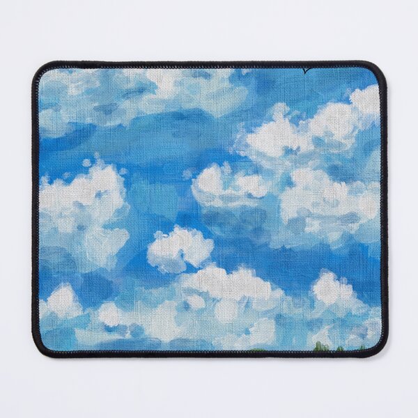 Item preview, Aesthetic Summer Sky and Green Meadow Painting designed and sold by LafinaArt.