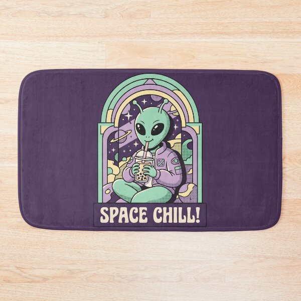 Item preview, Space Chill Alien Drinking Boba Milk Tea Retro Graphic designed and sold by DuckOddity.