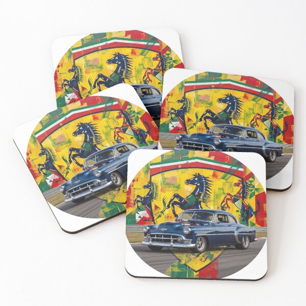 Item preview, Vintage 1950s Muscle Car Circular Abstract Prancing Horse Art designed and sold by MottotoTech.