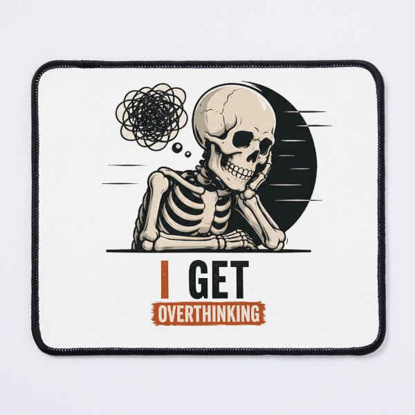 Item preview, I Get Overthinking Skeleton Funny Vintage Skull Meme designed and sold by Mystic & Celestial Art.