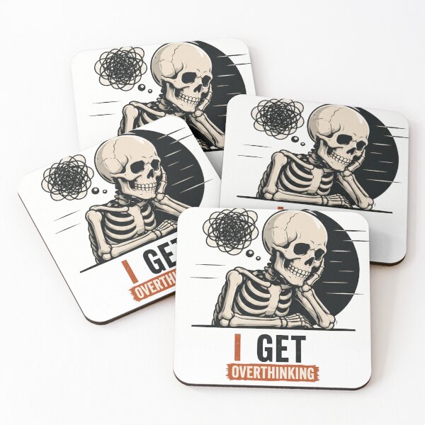 Item preview, I Get Overthinking Skeleton Funny Vintage Skull Meme designed and sold by Mystic & Celestial Art.