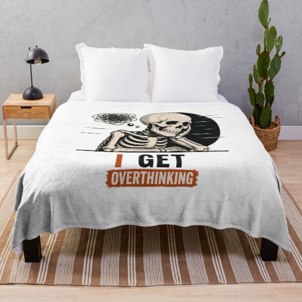 Item preview, I Get Overthinking Skeleton Funny Vintage Skull Meme designed and sold by Mystic & Celestial Art.