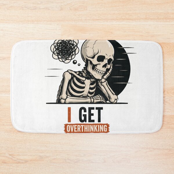 Item preview, I Get Overthinking Skeleton Funny Vintage Skull Meme designed and sold by Mystic & Celestial Art.