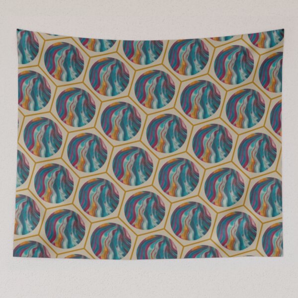 Item preview, Rainbow Sunset Dots Pattern designed and sold by Shy Fractal Designs.