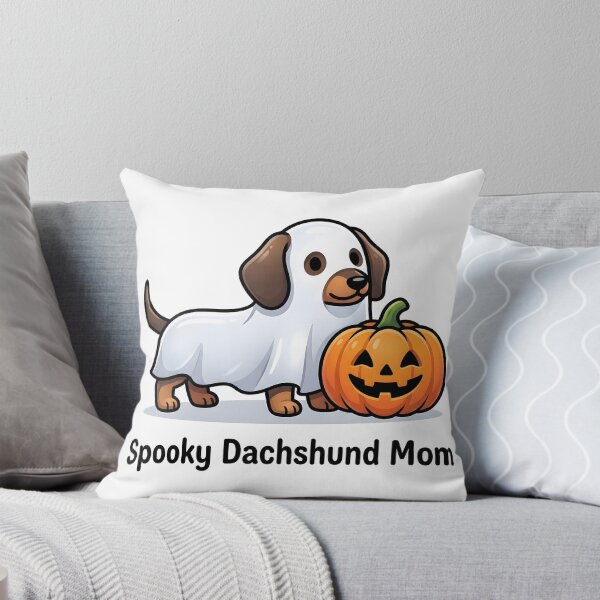 Item preview, Spooky Dachshund Mom - Cute Halloween Ghost Wiener Dog and Pumpkin designed and sold by BobaBunny76.