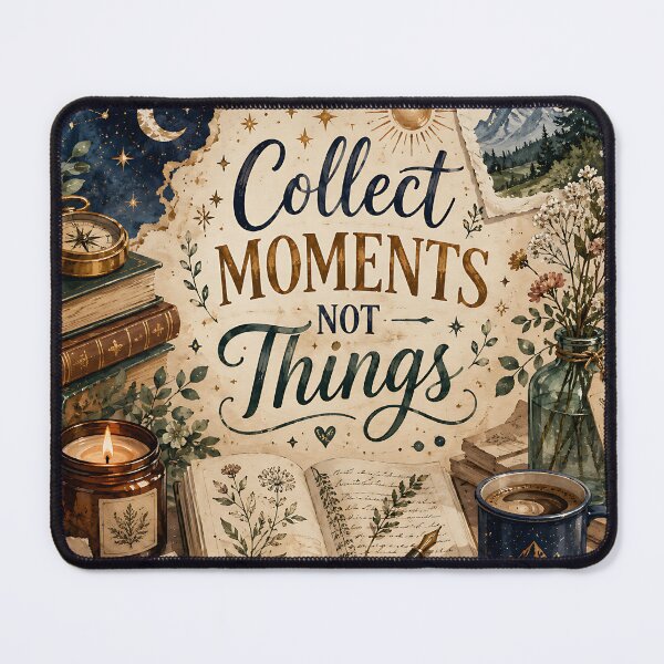 Item preview, Collect Moments Not Things Vintage Scrapbook Celestial Art designed and sold by Jaideep Walia.