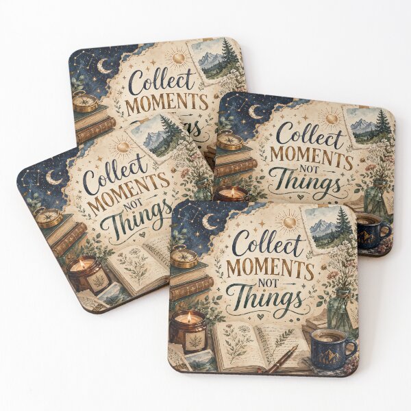 Item preview, Collect Moments Not Things Vintage Scrapbook Celestial Art  designed and sold by Jaideep Walia.