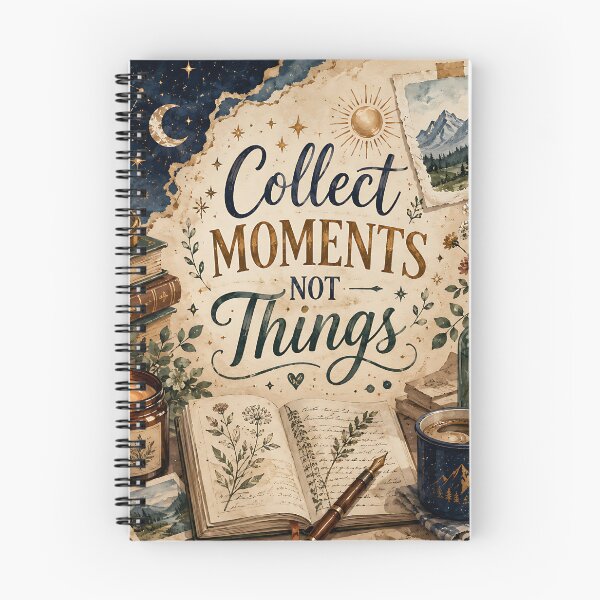 Item preview, Collect Moments Not Things Vintage Scrapbook Celestial Art  designed and sold by Jaideep Walia.