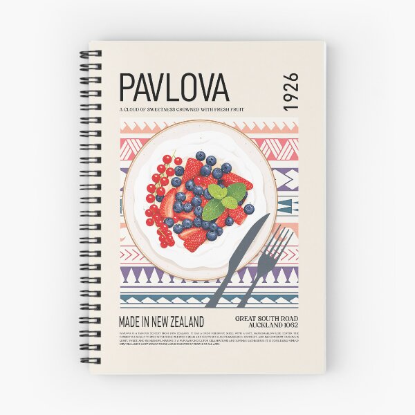 Item preview, Vintage Pavlova Dessert Travel Poster designed and sold by SurfolioPrints.