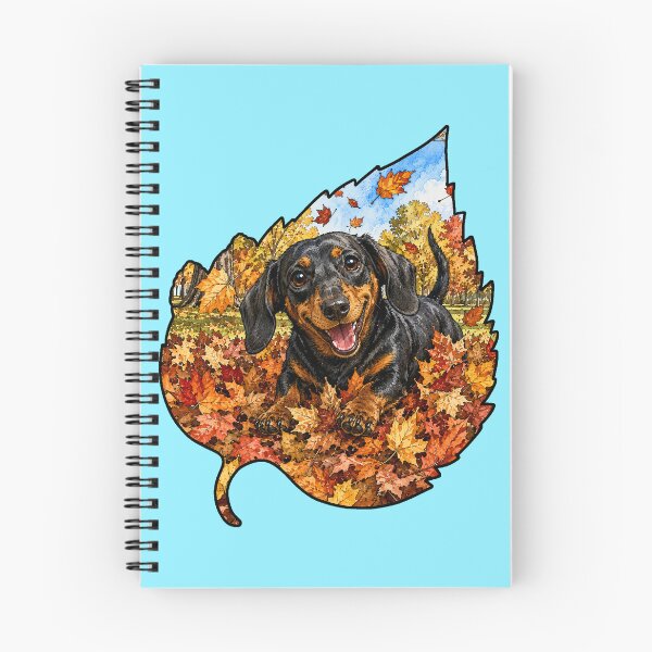 Item preview, Fall Dachshund Playing In Autumn Leaves designed and sold by Lion and Lamb Design.