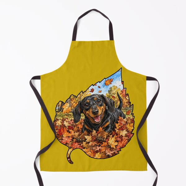Item preview, Fall Dachshund Playing In Autumn Leaves designed and sold by Lion and Lamb Design.