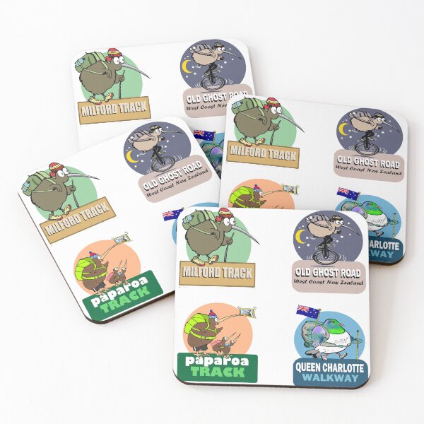 Item preview, New Zealand Great Walks Cartoon Birds Collection designed and sold by Al Benge - NZ & Australian Art.