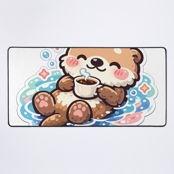 Item preview, Cute Otter – Cozy Coffee Kawaii Illustration designed and sold by SoftSproutstu.