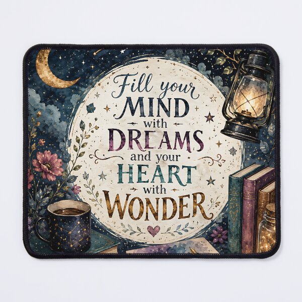 Item preview, Fill Your Mind With Dreams Celestial Typography Art designed and sold by Jaideep Walia.